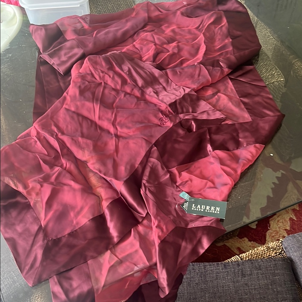 Lauren Burgundy Silk Scarf